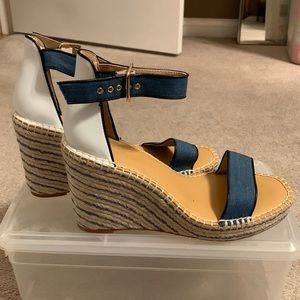 Cabi Womens Sz 8 M Parker Blue White Shoes